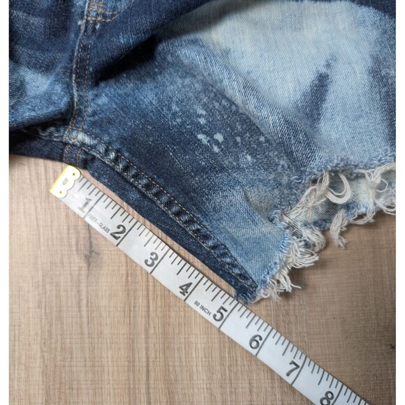 Banana Republic Blue Denim Shorts Size 10 Bleach Splash Cut Off 5" Women's - Picture 8 of 8